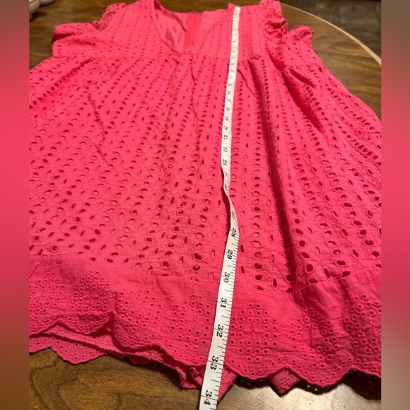 Pink Eyelet Women’s Large Flutter Sleeve Romper - Picture 10 of 10